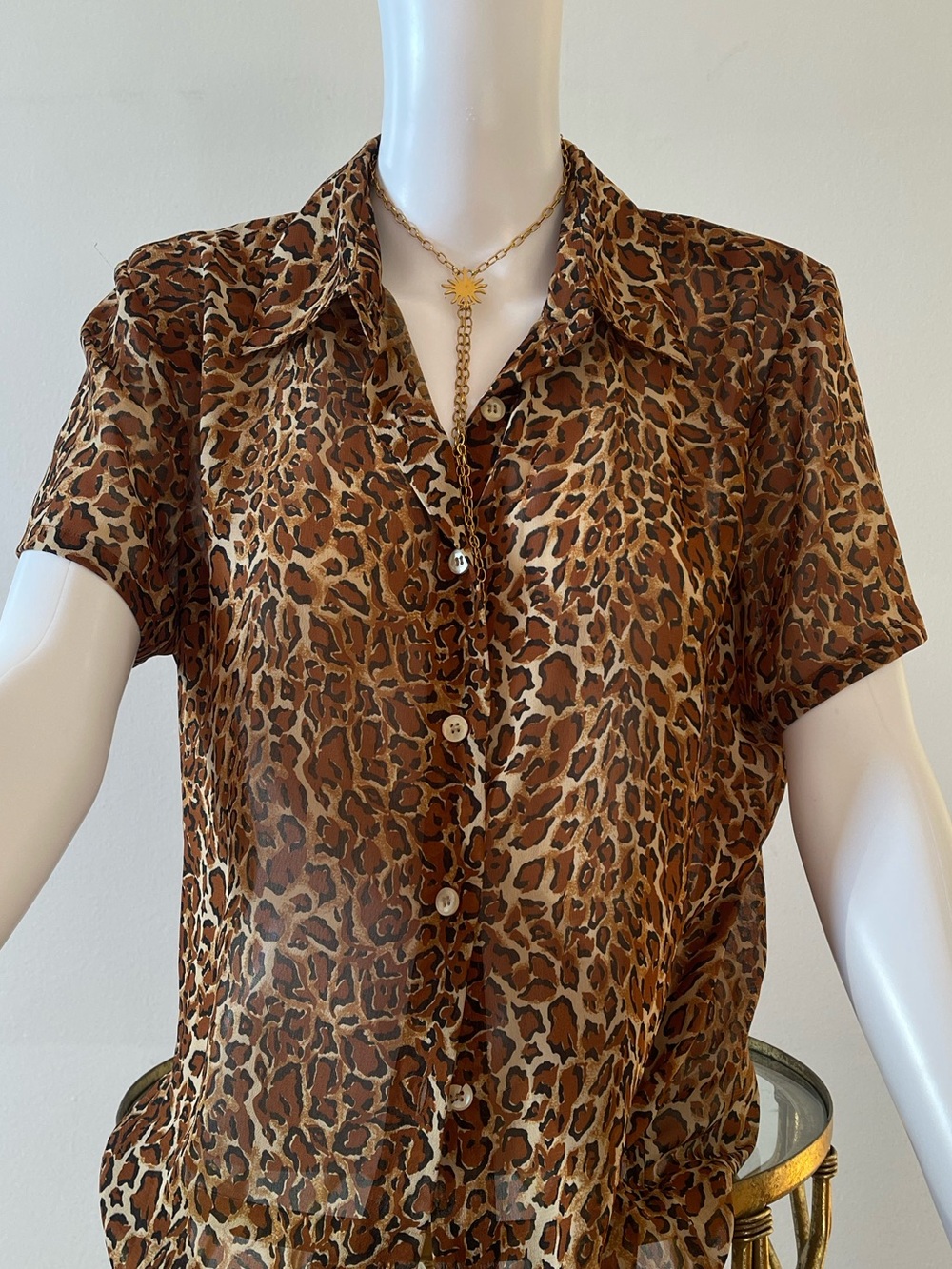Large Leopard Print Button Up - Picture 3 of 7